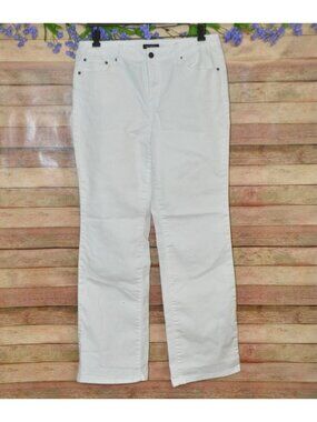 Needle & Cloth Ladies White Denim Jeans Size 14 Slim Boot-Cut Stretch Casual